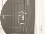 Mesh Gate Combination Lock at Hospital Manchester